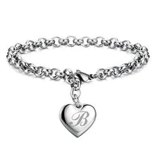 LustraLink – 925 Sterling Silver Heart Initial Bracelet