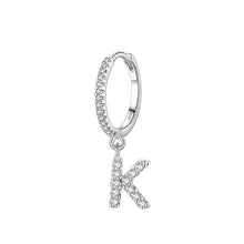 Trendy Letters A-Z 1PC Hoop Earrings 925 Sterling Silver