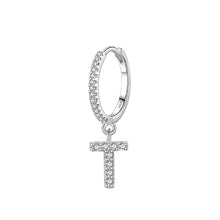 Trendy Letters A-Z 1PC Hoop Earrings 925 Sterling Silver