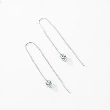 AquaGleam Tassel 925 Sterling Silver Water Drop Zirconia Earring