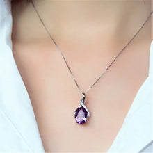 Amethyst & Aquamarine Pendant Necklace