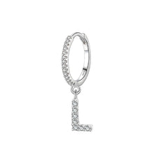 Trendy Letters A-Z 1PC Hoop Earrings 925 Sterling Silver