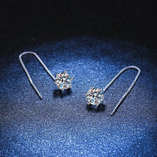 LunaGrace Moissanite Earrings – White Gold Elegance
