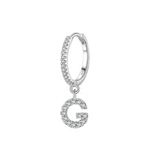 Trendy Letters A-Z 1PC Hoop Earrings 925 Sterling Silver