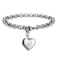 LustraLink – 925 Sterling Silver Heart Initial Bracelet