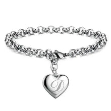 LustraLink – 925 Sterling Silver Heart Initial Bracelet