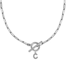 AlphaBold Necklace -  Initial Letter Chunky Chain Clasp Pendant Necklace