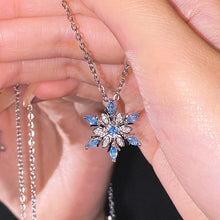 Blue Horse Eye Inlaid Snowflake Necklace
