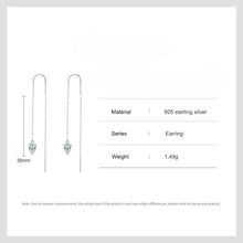 AquaGleam Tassel 925 Sterling Silver Water Drop Zirconia Earring